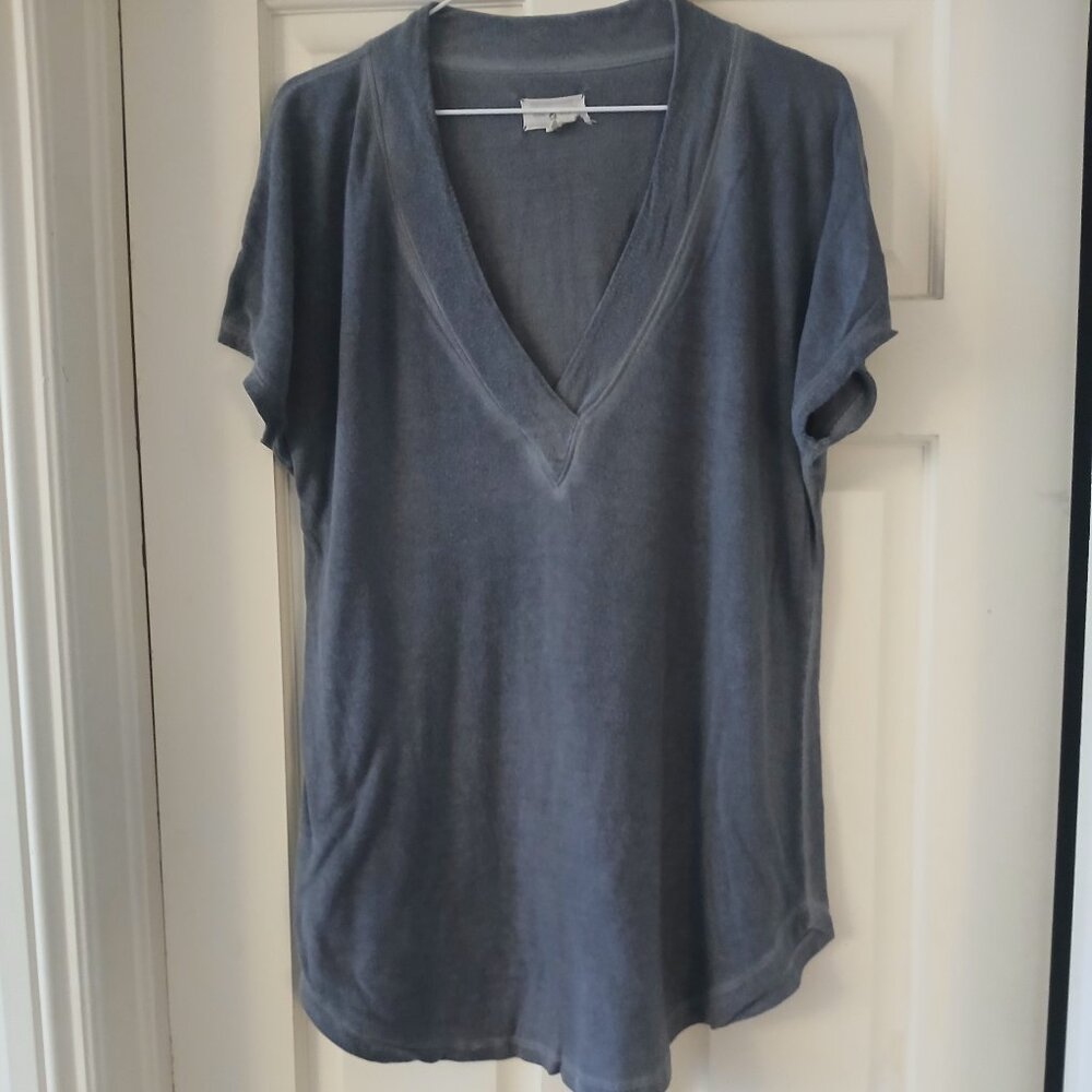 Grey X-Long Slouchy T-shirt with Fade